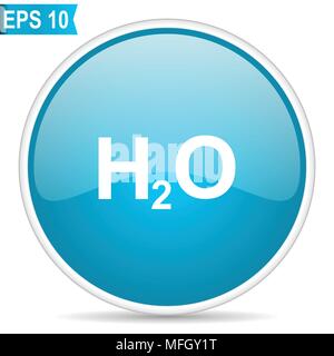 Wasser blau glänzende runde Vektor Symbol in der Eps 10. Editierbare modernes Design internet Taste auf weißem Hintergrund. Stock Vektor
