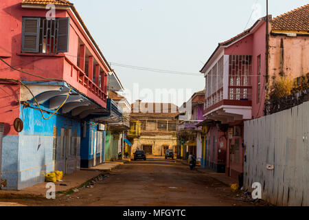 Alte verfallenden portugiesischen Architektur, Guinea-Bissau, Guinea Bissau, West Afrika, Afrika Stockfoto