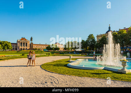 Brunnen in König Tomislav Platz, Zagreb, Kroatien, Europa Stockfoto