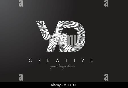 YD Y D schreiben Logo mit Zebrastreifen Textur Design Vector Illustration. Stock Vektor