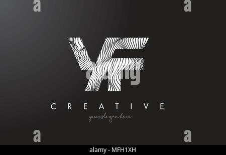 YF Y Buchstabe F Logo mit Zebrastreifen Textur Design Vector Illustration. Stock Vektor