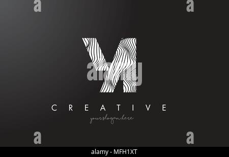 YI Y ich Schreiben Logo mit Zebrastreifen Textur Design Vector Illustration. Stock Vektor