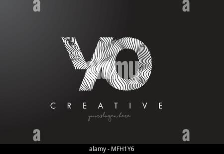 YO Y O Schreiben Logo mit Zebrastreifen Textur Design Vector Illustration. Stock Vektor