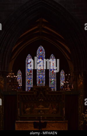 Lancet Gothic's Chester Cathedral windows Stockfoto