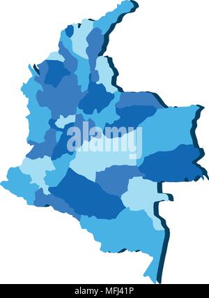 Politische Karte von Kolumbien Stock Vektor