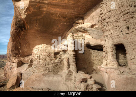 River House Ruin, Ancestral Puebloan Cliff Dwelling, 900-1300 AD, Shash Jaa National Monument, Utah, Vereinigte Staaten von Amerika, Nordamerika Stockfoto