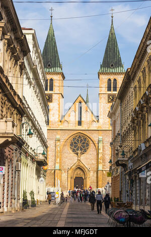 Die Kathedrale des Heiligen Herzen Jesu, Sarajevo, Bosnien und Herzegowina, Europa Stockfoto