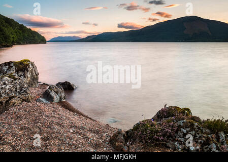 Kanu Loch Ness Abschnitt des Caledonian Canal, in der Nähe von Fort Augustus, Scottish Highlands, Schottland, Großbritannien, Europa Stockfoto