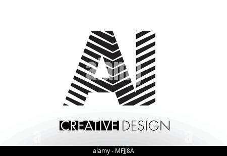 AI EIN ICH Zeilen schreiben Design mit Kreativen elegante Zebra Vector Illustration. Stock Vektor