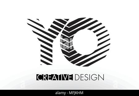 YO Y O Linien schreiben Design mit Kreativen elegante Zebra Vector Illustration. Stock Vektor