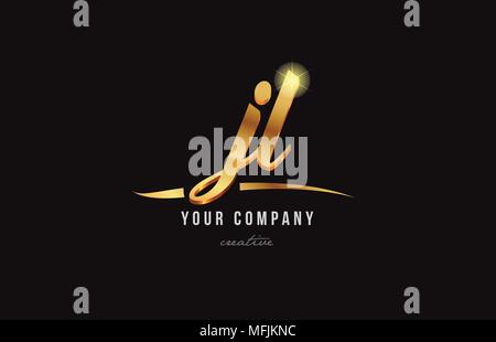 Gold Buchstaben jl j l logo Kombination design geeignet für ein Unternehmen oder ein Geschäft Stock Vektor