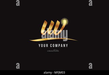Gold Buchstaben uv u v logo Kombination design geeignet für ein Unternehmen oder ein Geschäft Stock Vektor
