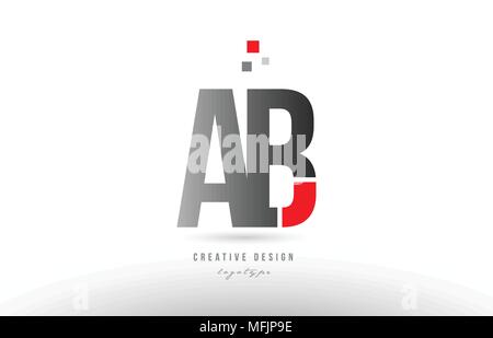 Rot Grau Buchstaben ab a b logo Kombination design geeignet für ein Unternehmen oder ein Geschäft Stock Vektor