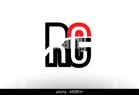Schwarz Weiß und Rot Buchstaben rc r c-logo Kombination design geeignet für ein Unternehmen oder ein Geschäft Stock Vektor