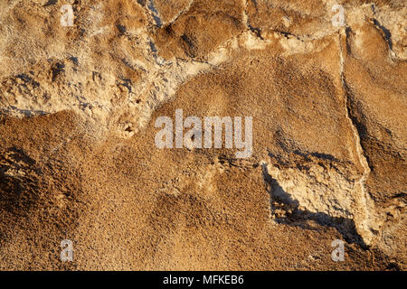 Nahaufnahme von Textur und Muster in verlassenen Haufen von Salz. Stockfoto