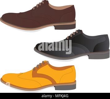 Männer Schuhe Abbildung: isolierte Gruppe Stock Vektor