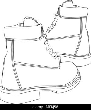Männer Schuhe Abbildung: isolierte Gruppe Stock Vektor