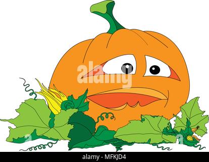 Halloween Kürbis Abbildung auf Weiß isoliert. Stock Vektor