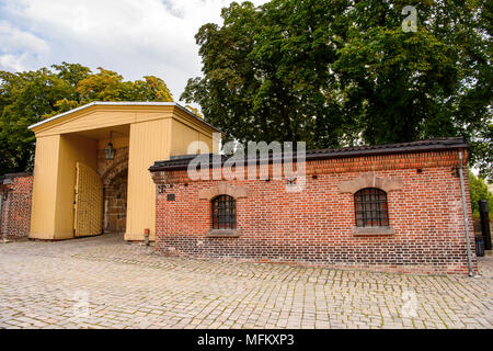 Festung Akershus, eine mittelalterliche Burg, die als Gefängnis, Oslo, Norwegen verwendet wurde. Stockfoto