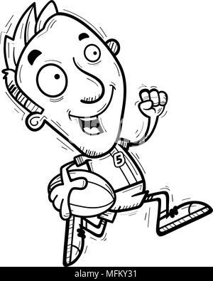 Ein Cartoon Illustration eines Mannes rugby Player ausgeführt. Stock Vektor