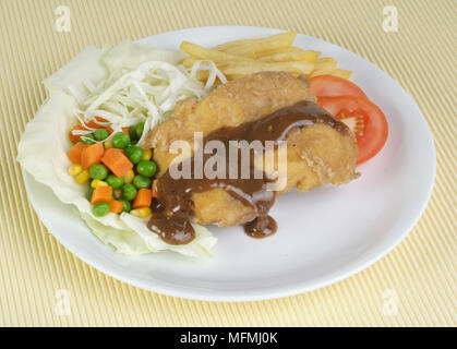 Fish & Chips und einen Hintergrund Stockfoto