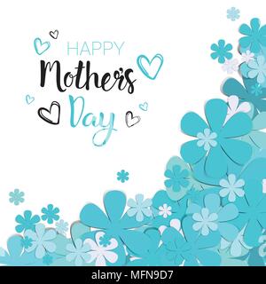 Happy Muttertag Grußkarte Hintergrund Urlaub Dekoration mit Handgezeichneten Schriftzug Stock Vektor