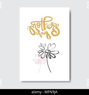 Glückliche Mütter Tag kreative Grußkarte Hand gezeichnet Isoliert Stock Vektor