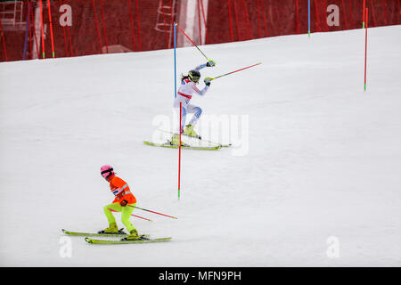 PyeongChang 2018 März 18. Damen Slalom laufen 1. Stockfoto