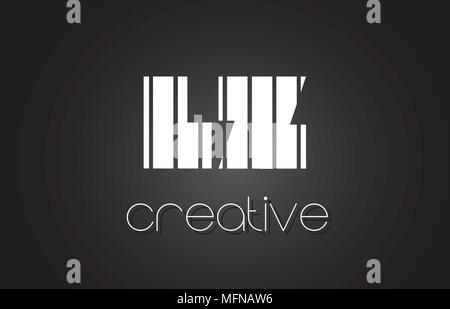 LZ L Z Kreatives Schreiben Logo Design mit schwarzen und weißen Linien. Stock Vektor