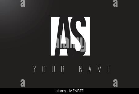 Als Brief Logo mit schwarzen und weißen Buchstaben Negative Space Design. Stock Vektor