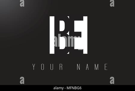 Schreiben Logo mit schwarzen und weißen Buchstaben Negative Space Design. Stock Vektor