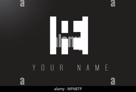 FE Schreiben Logo mit schwarzen und weißen Buchstaben Negative Space Design. Stock Vektor