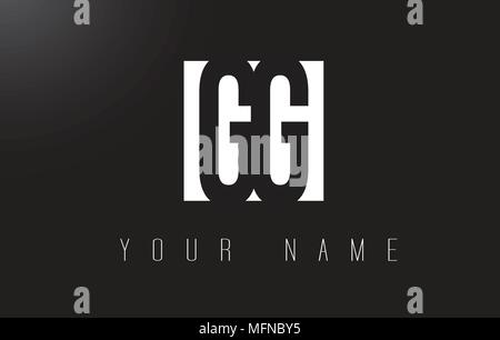 GG Schreiben Logo mit schwarzen und weißen Buchstaben Negative Space Design. Stock Vektor