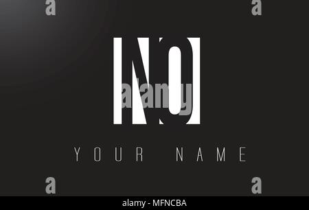 Kein Brief Logo mit schwarzen und weißen Buchstaben Negative Space Design. Stock Vektor