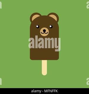 Popsicle in der Form eines braunen Bären Stock Vektor