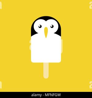 Popsicle in der Form eines Pinguins Stock Vektor