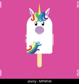 Popsicle in der Form eines Einhorn Stock Vektor