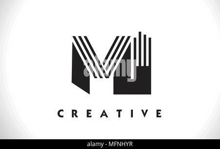 MI Schreiben Logo mit schwarzen Linien Design. Zeile schreiben Symbol Vektor Illustration Stock Vektor