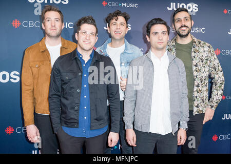 2018 Juno Awards, in der Rogers Arena in Vancouver, Kanada statt. Mit: Arkells Wo: Vancouver, British Columbia, Kanada, wenn: 25 Mar 2018 Credit: Lu Chau/WENN.com Stockfoto