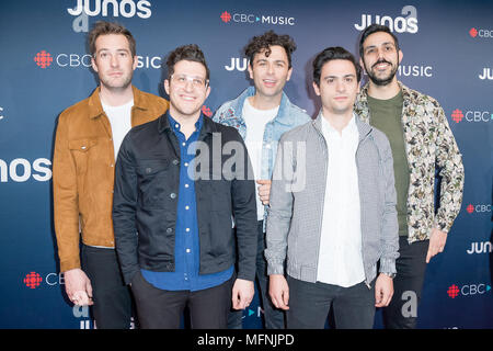 2018 Juno Awards, in der Rogers Arena in Vancouver, Kanada statt. Mit: Arkells Wo: Vancouver, British Columbia, Kanada, wenn: 25 Mar 2018 Credit: Lu Chau/WENN.com Stockfoto