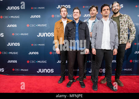 2018 Juno Awards, in der Rogers Arena in Vancouver, Kanada statt. Mit: Arkells Wo: Vancouver, British Columbia, Kanada, wenn: 25 Mar 2018 Credit: Lu Chau/WENN.com Stockfoto