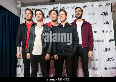 2018 Juno Awards, in der Rogers Arena in Vancouver, Kanada statt. Mit: Arkells Wo: Vancouver, British Columbia, Kanada, wenn: 25 Mar 2018 Credit: Lu Chau/WENN.com Stockfoto