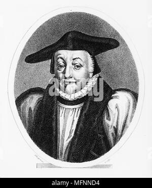 William Laud (1573-1645), Erzbischof von Canterbury von 1633, religiösen Berater von Charles I. verfolgt die Puritaner, versuchte anglikanischen Liturgie über die Presbyterianische Kirche in Schottland zu zwingen, und legte neue Kanones der Laudian Kirche. Gravur 1814 Stockfoto