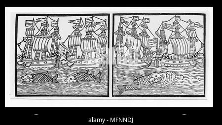 Schiffe des Herzogs von Buckingham Flotte, 1617. In der Hoffnung, Popularität, zu Hause zu gewinnen, Buckingham legen die französischen Hugenotten unter Belagerung in La Rochelle zu entlasten. Der Ausfall dieser teuren Enterprise überwältigt Charles ich mit Schuld und zwang ihn, ein Parlament zu nennen. Stockfoto