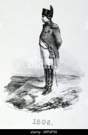 Napoleon I (1769-1821) im Jahre 1805. Gravur Stockfoto