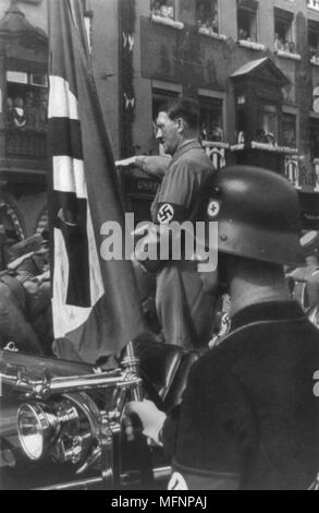 Adolf Hitler, 1889-1945. Kundgebung der NSDAP in Nürnberg 1923 fotografierte. Stockfoto