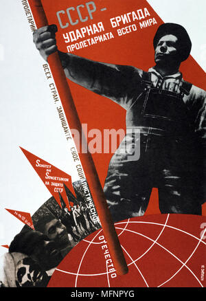 Die udssr ist die Elite Brigade der Welt proletariate', 1931. Die sowjetische Propaganda Poster von G Klucis. Russland UDSSR Kommunismus Kommunistische Stockfoto