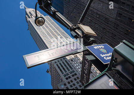 Chrysler Building. Sicherheit Kamera. 3. Avenue und der 42. Straße. Manhattan NYC Stockfoto