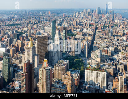 Blick von der Aussichtsplattform, ESB. Midtown Manhattan Stockfoto