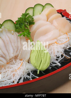 Japanischen Sashimi, gemischte Sashimi auf Hintergrund Stockfoto